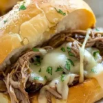 Slow Cooker Beef French Dip Sandwiches with Savory Au Jus 4 Slow Cooker Beef French Dip Sandwiches with Savory Au Jus