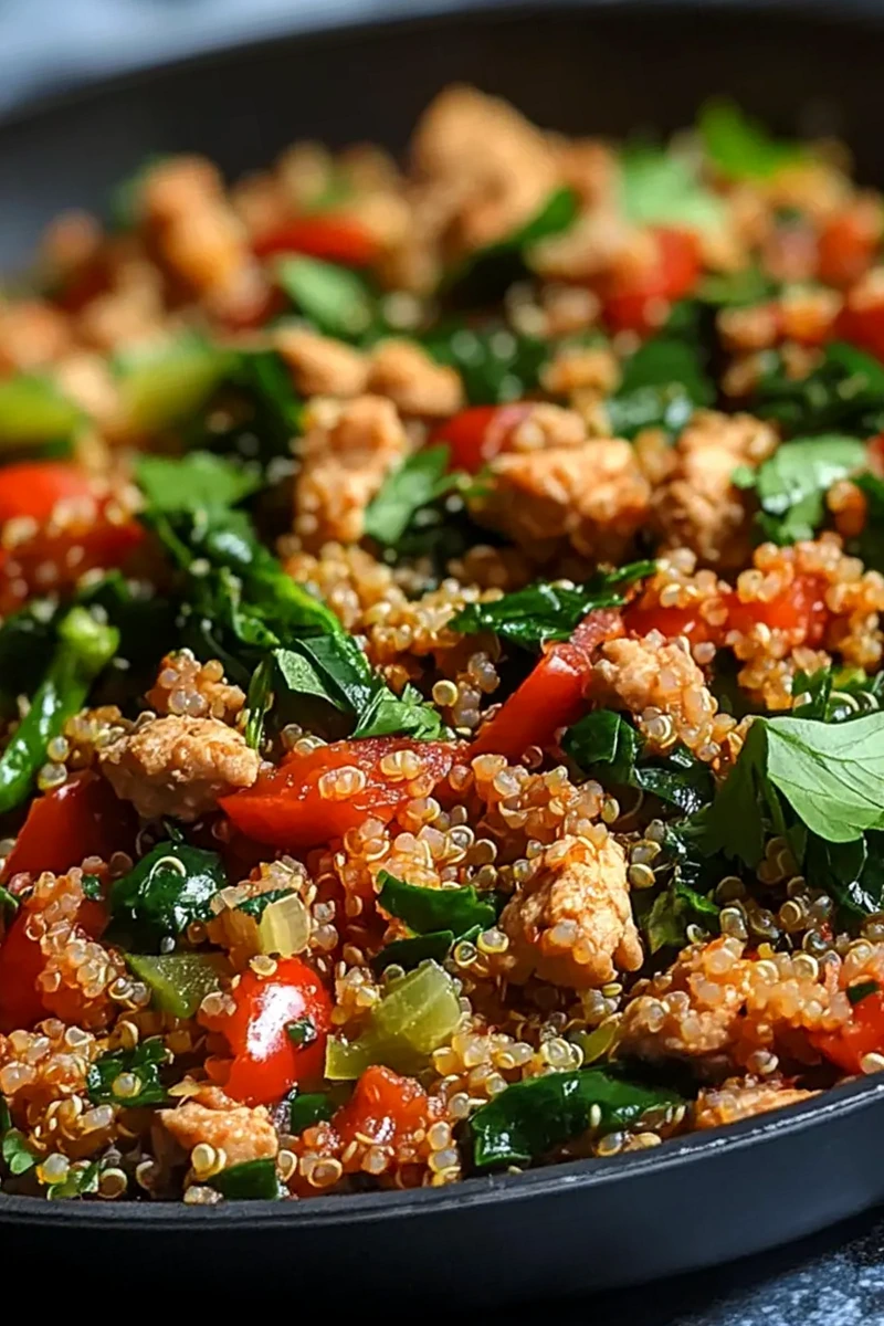 Healthy Ground Chicken and Quinoa One-Pan Meal 3 Recipe image
