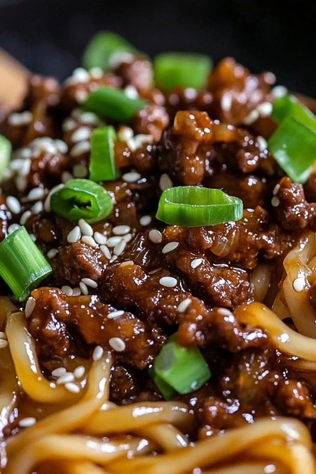 Quick Savory Mongolian Ground Beef Noodles 3 Recipe image