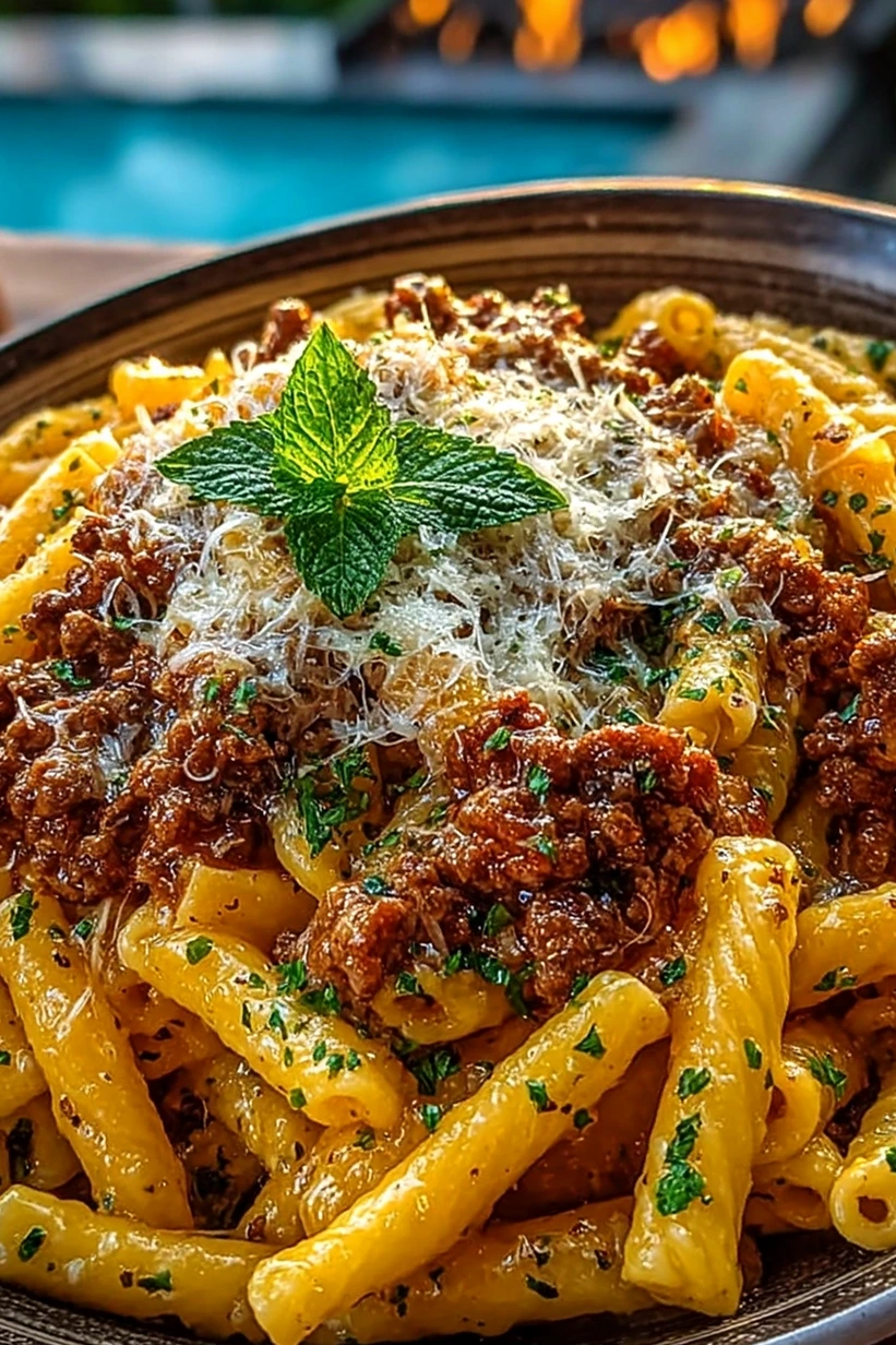 Savory Ground Beef Garlic Butter Pasta 3 Recipe image