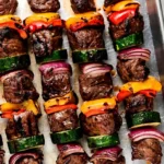 Garlic Marinated Steak Kabobs with Garden Vegetables 4 Garlic Marinated Steak Kabobs with Garden Vegetables