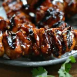 Grilled Sticky Sweet Chicken Skewers 4 Grilled Sticky Sweet Chicken Skewers