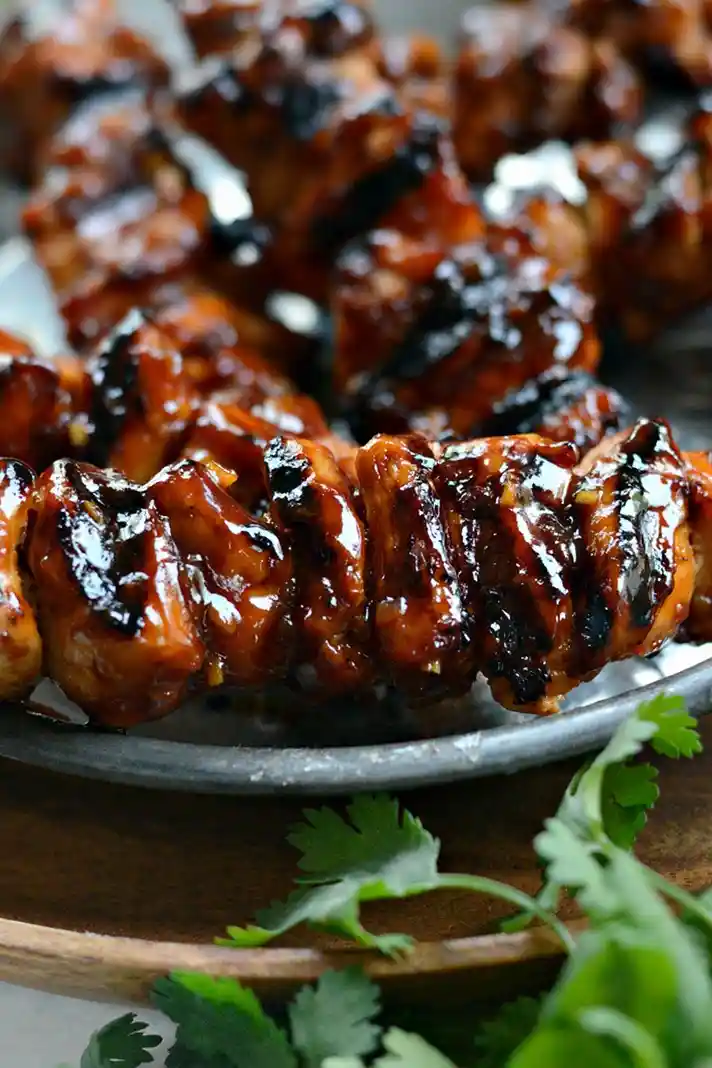 Grilled Sticky Sweet Chicken Skewers 3 Recipe image