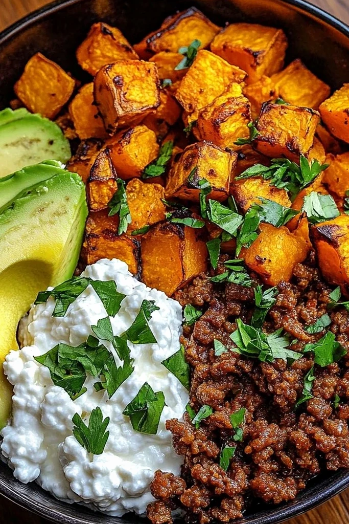 Savory Ground Beef and Hot Honey Bowl 3 Recipe image