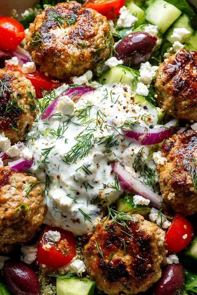 Greek Turkey Meatball Bowls: The Ultimate Mediterranean Dinner 3 Recipe image