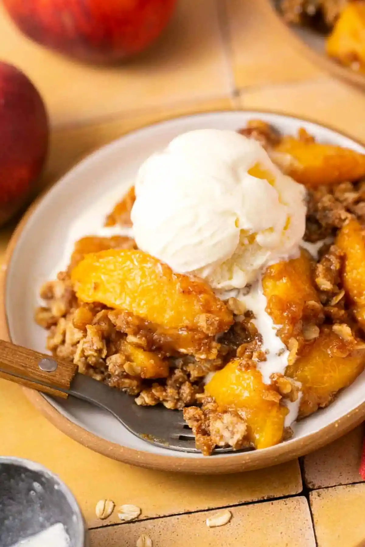 Healthy Almond Oat Peach Crisp 3 Recipe image