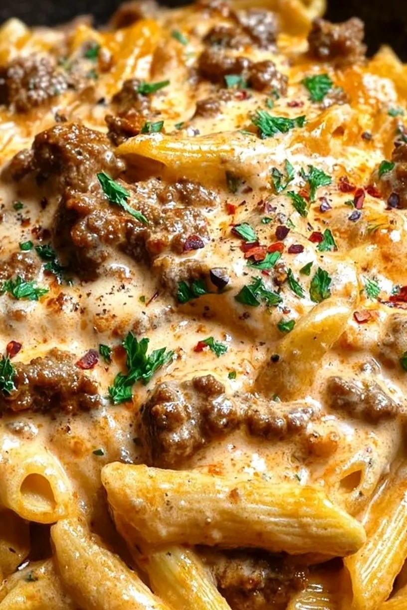 High Protein Creamy Beef Pasta 3 Recipe image