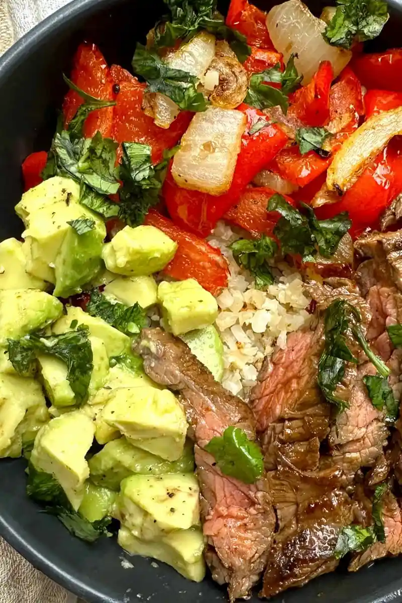 High Protein Steak Fajita Bowl 3 Recipe image
