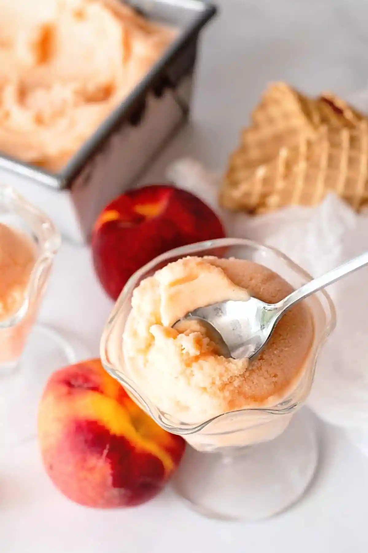 Creamy No-Churn Peach Ice Cream 3 Recipe image