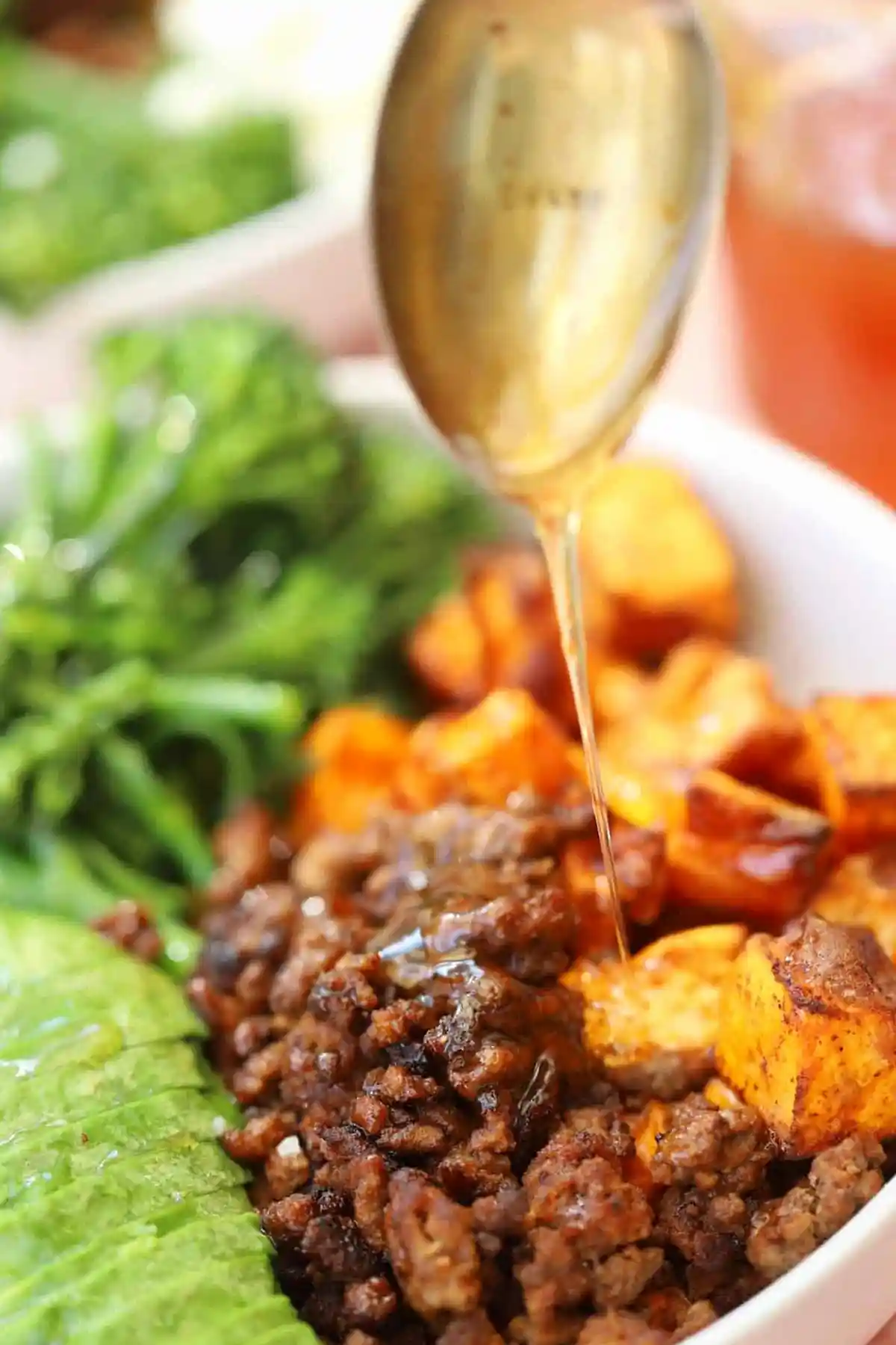 Spicy Hot Honey Beef and Sweet Potato Bowls 3 Recipe image