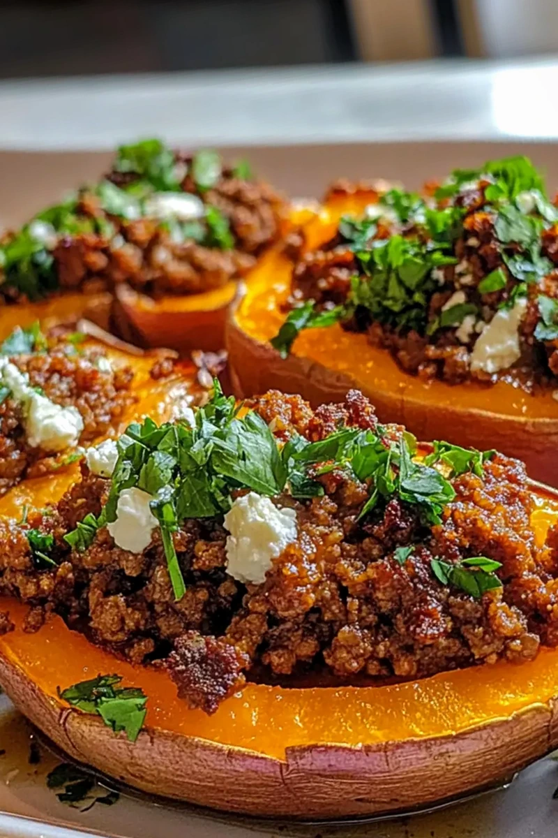 Savor Hot Honey Ground Beef & Sweet Potato Boats Tonight 3 Recipe image