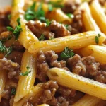 Cheesy Penne with Garlic Butter Ground Beef 4 Cheesy Penne with Garlic Butter Ground Beef