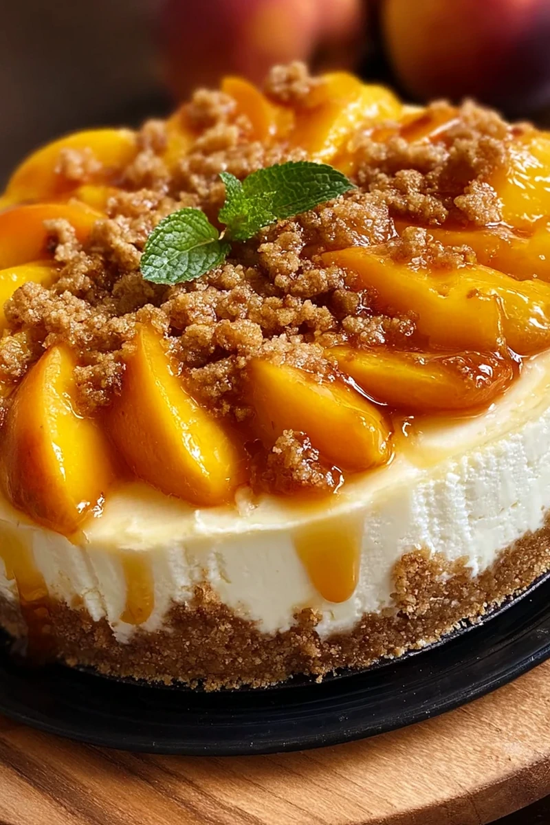 Heavenly Peach Cobbler Cheesecake Recipe 3 Recipe image
