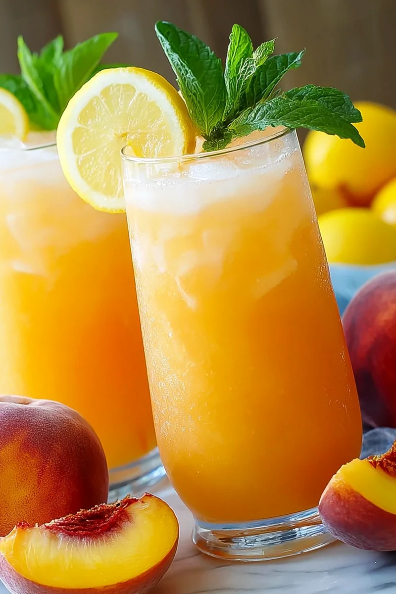 Homemade Sweet and Tart Peach Lemonade 3 Recipe image