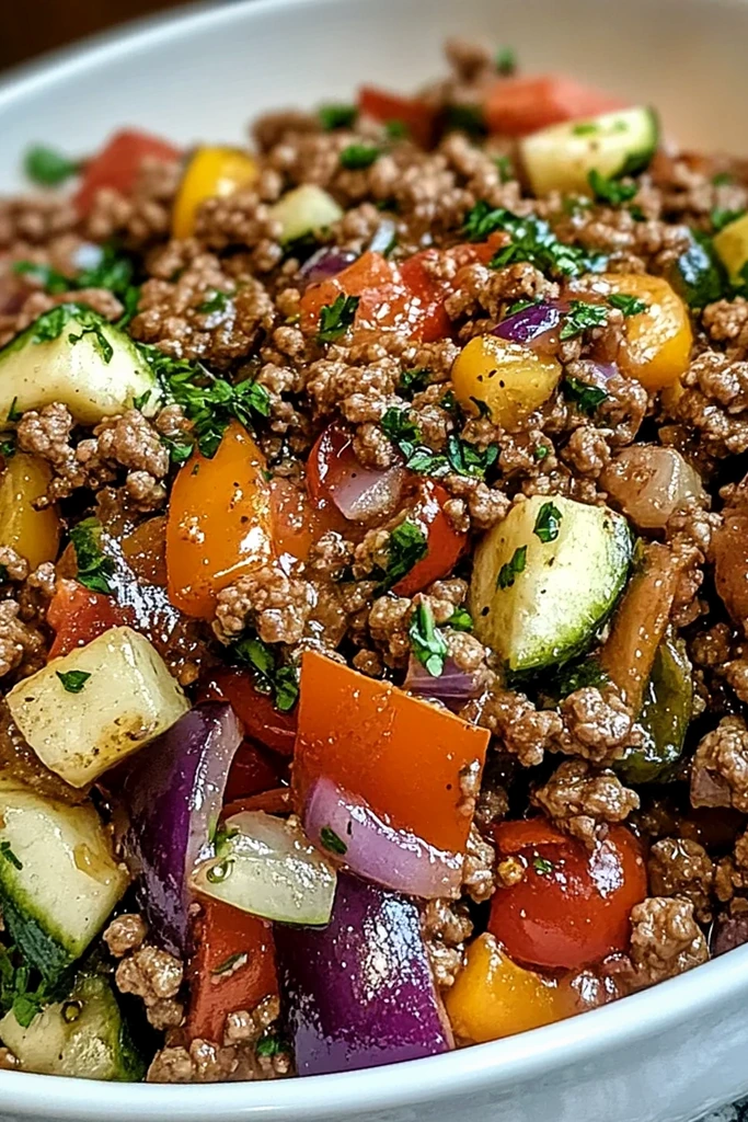 Savory Mediterranean Ground Beef Stir-Fry 3 Recipe image
