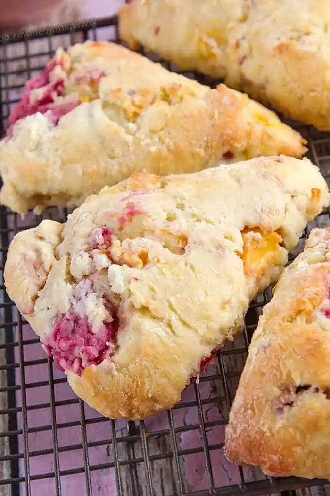 Peach and Raspberry Scones 3 Recipe image