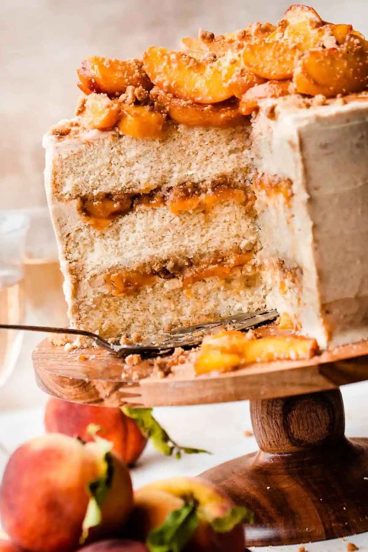 Peach Cobbler Cake with Brown Butter Frosting 3 Recipe image