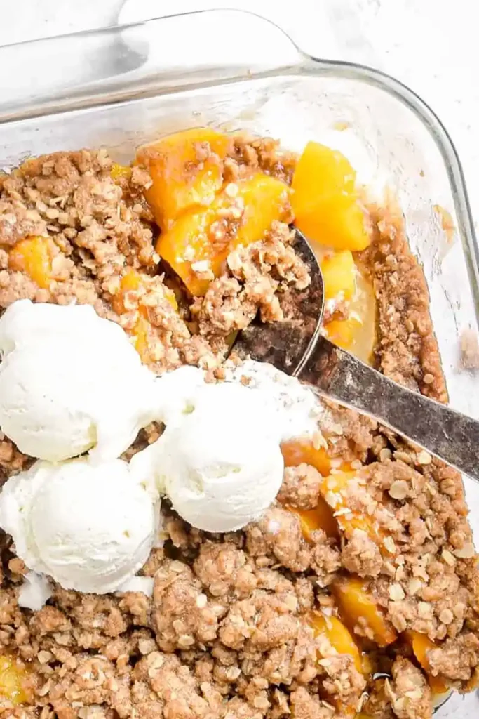 Easy Peach Crisp with Canned Peaches