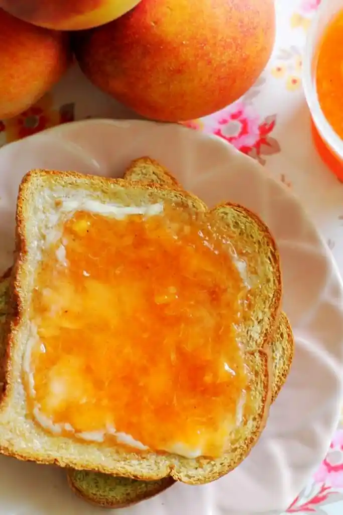 Vanilla Peach Freezer Jam 3 Recipe image