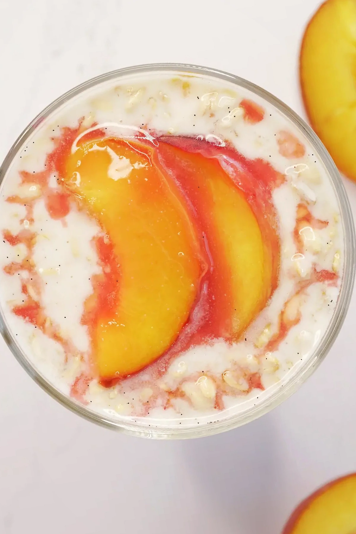 Creamy Peach Overnight Oats 3 Recipe image