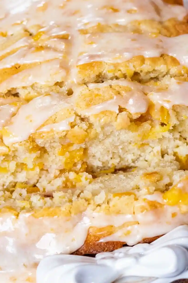 Moist Peach Quick Bread with Fresh Fruit Glaze 3 Recipe image
