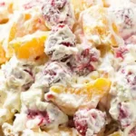 Raspberry Peach Cheesecake Salad 4 Raspberry Peach Cheesecake Salad