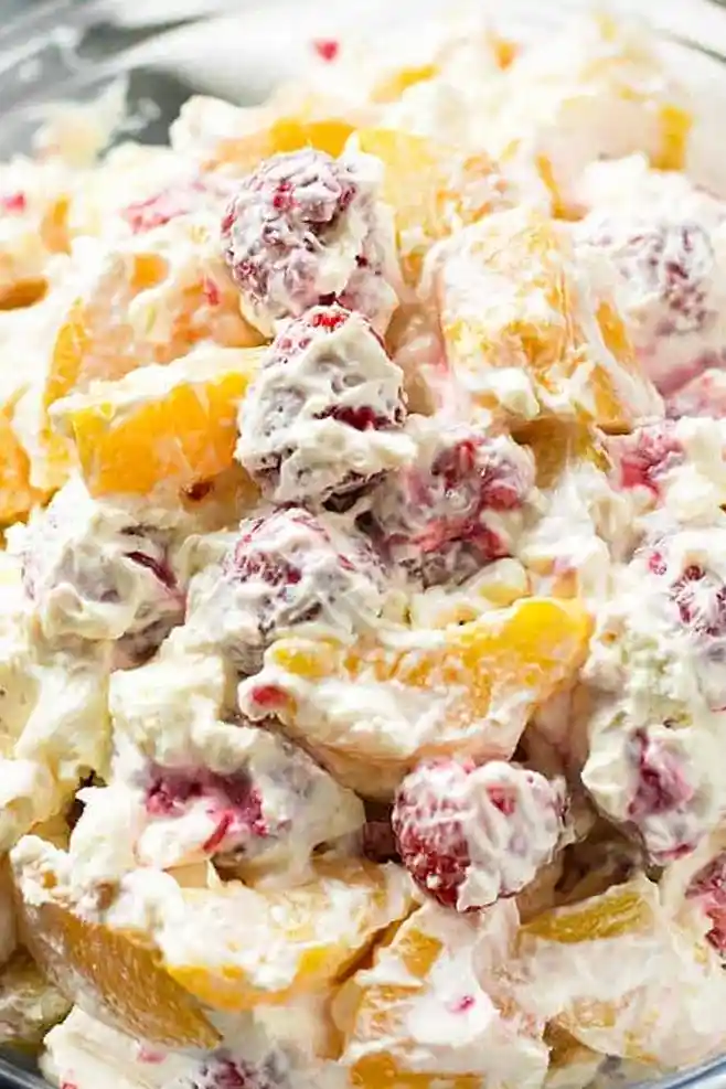 Raspberry Peach Cheesecake Salad 3 Recipe image