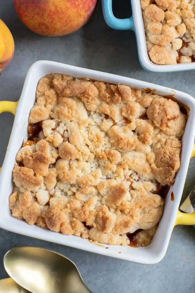 Small Batch Peach Cobbler for Two