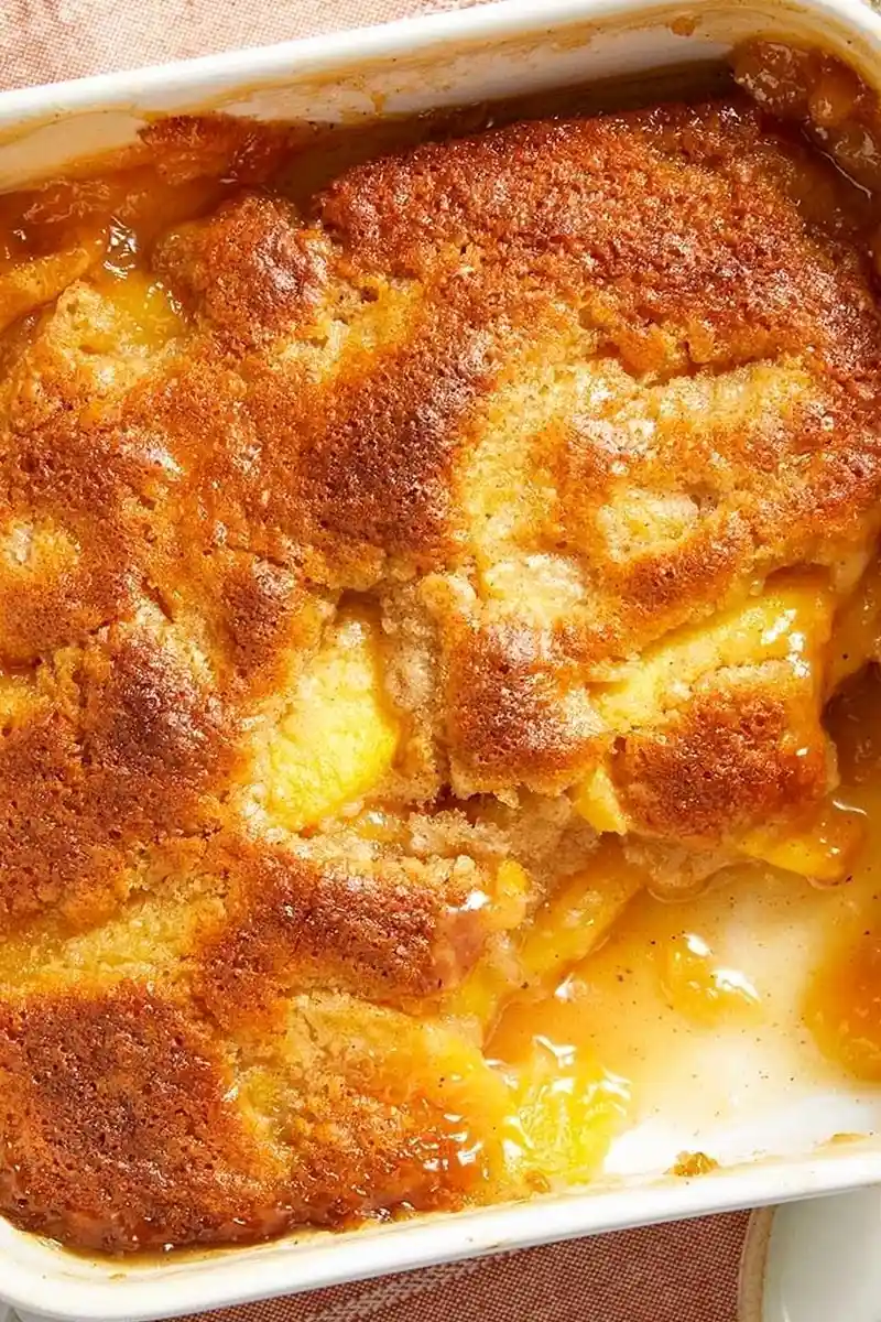 Warm Peach Pudding with Brown Sugar Topping 3 Recipe image