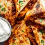 Ground Beef Quesadillas with a Crispy Golden-Brown Crust 4 Ground Beef Quesadillas with a Crispy Golden-Brown Crust