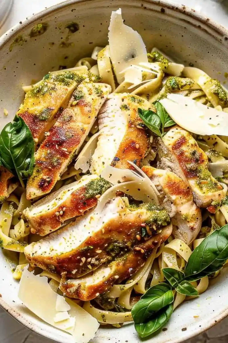 Quick Creamy Chicken and Pesto Pasta 3 Recipe image