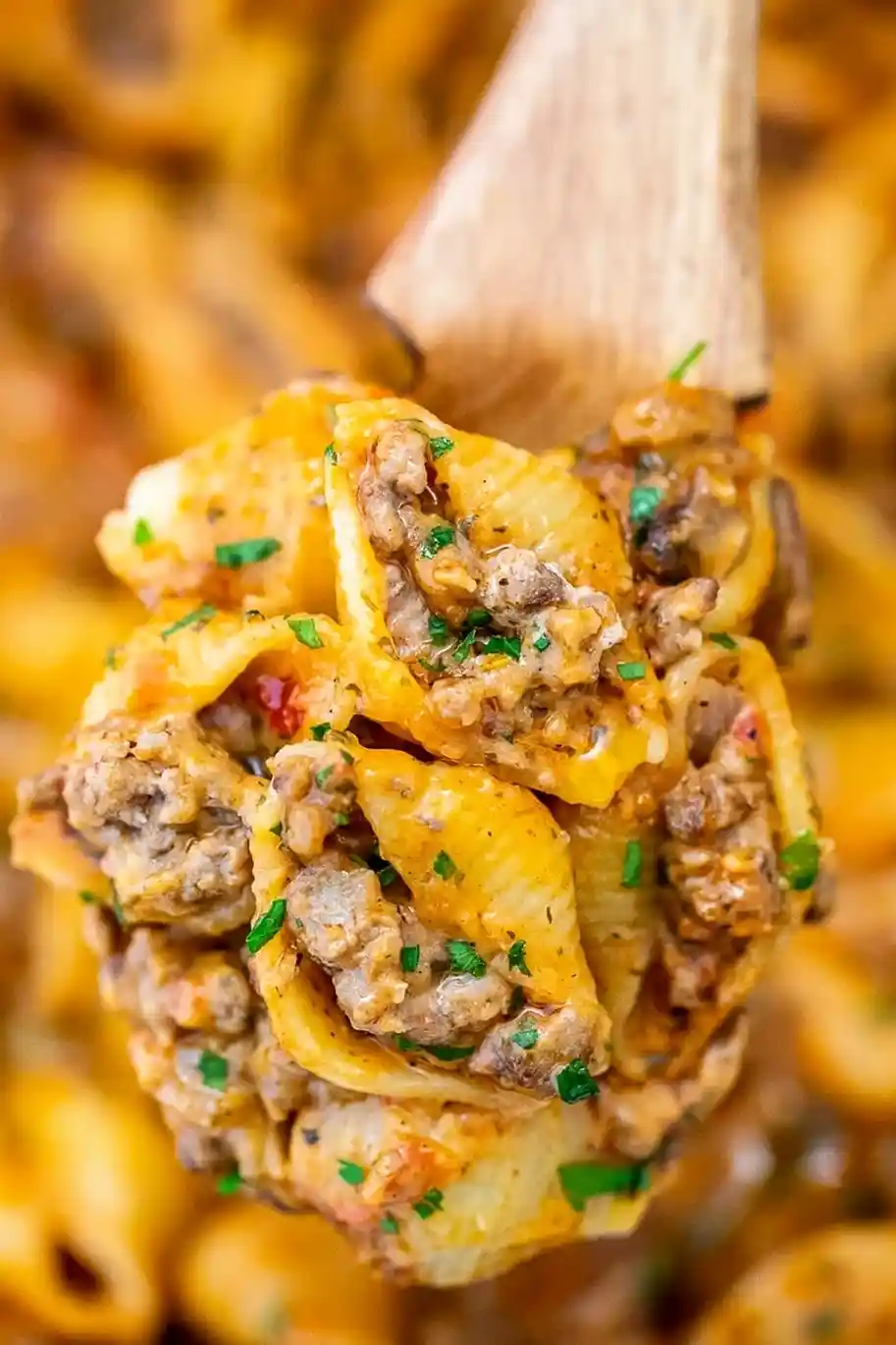 Creamy Beef and Shells 3 Recipe image