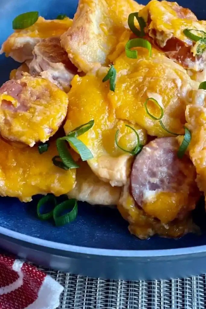 Slow Cooker Pierogi and Beef Sausage Casserole
