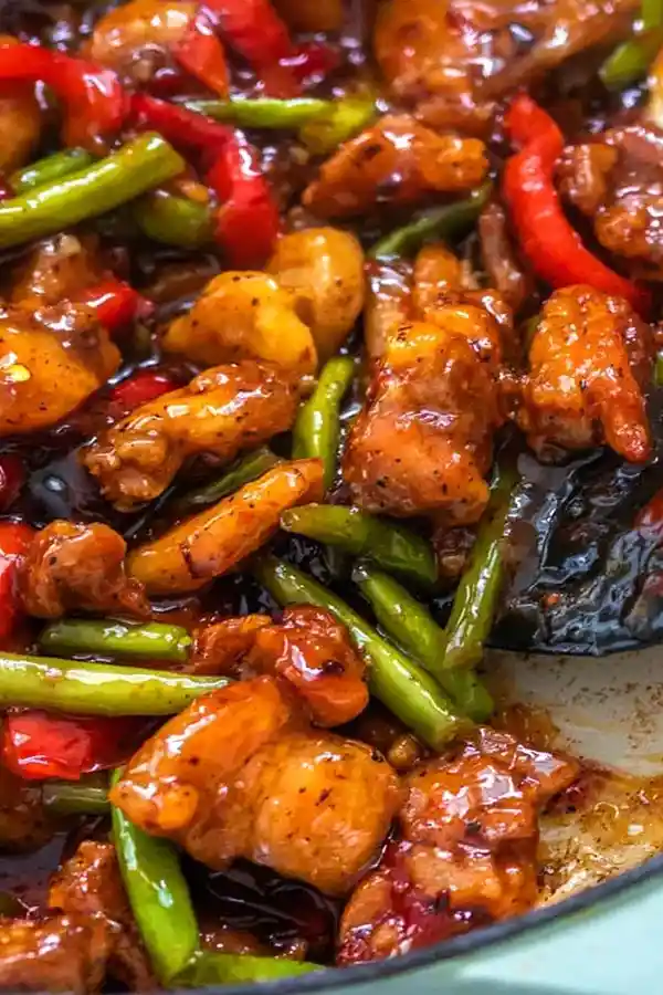 Crispy Thai Sweet Chili Chicken and Green Bean Stir Fry