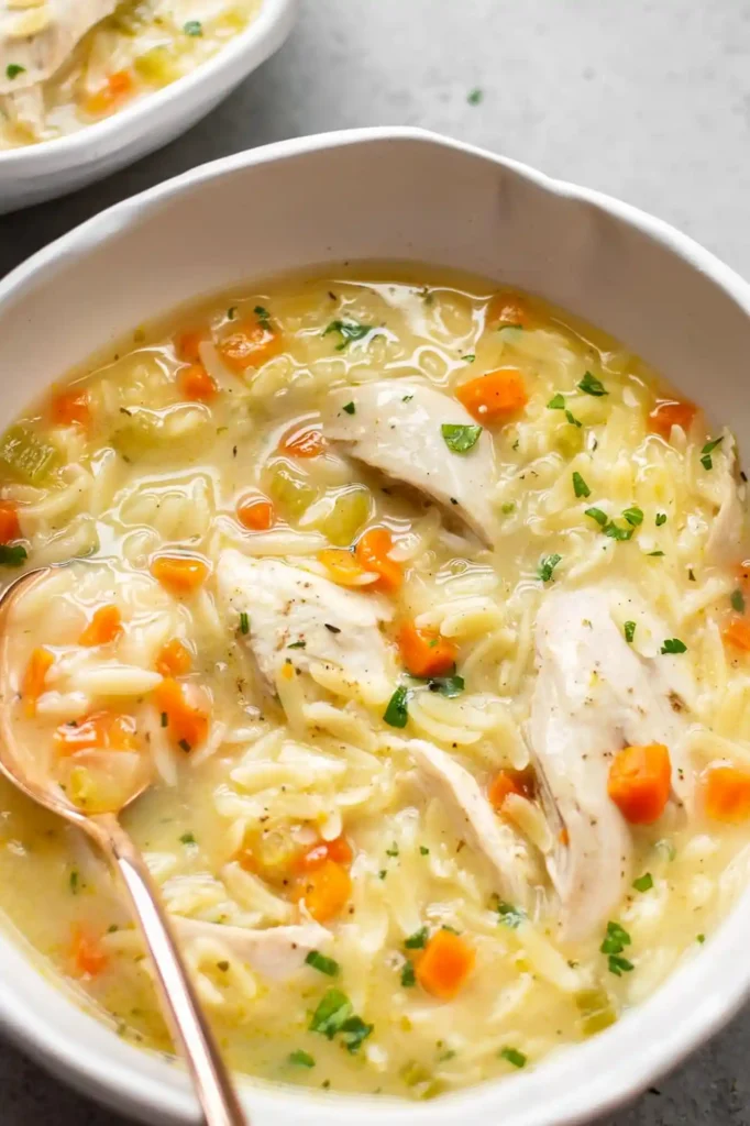 Hearty Lemon Chicken Orzo Soup