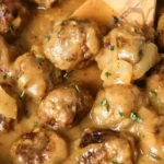 Savory Beef Meatballs in Rich Brown Gravy 4 Savory Beef Meatballs in Rich Brown Gravy