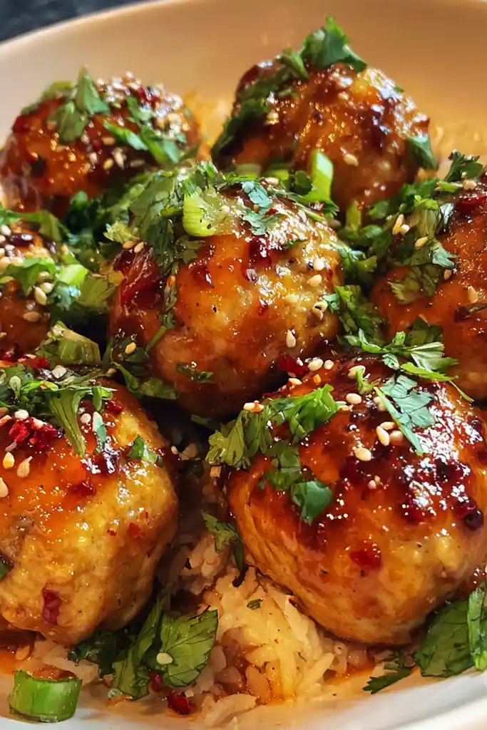 Thai Chicken Meatballs with Sweet Chili Sauce 3 Recipe image
