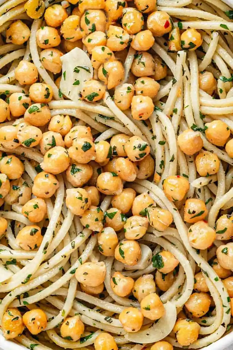 Savory Garlic and Herb Chickpea Pasta 3 Recipe image