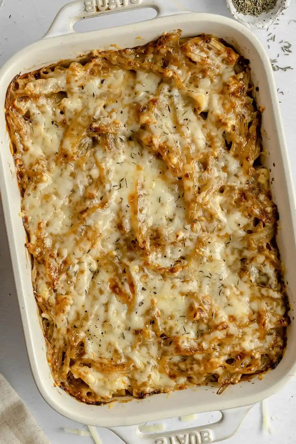 Cheesy French Onion Chicken Pasta Bake 3 Recipe image