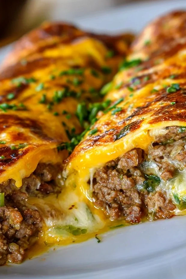 Garlic Butter Beef Cheeseburger Roll-Ups with Melty Cheese 3 Recipe image