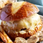Creamy Mushroom Pepper Jack Pretzel Burgers 4 Creamy Mushroom Pepper Jack Pretzel Burgers