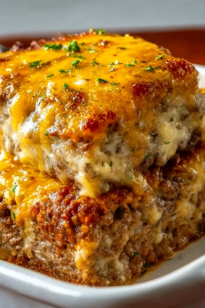 Cheesy Ground Beef Meatloaf Casserole 3 Recipe image