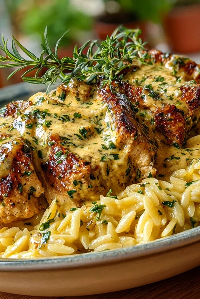 Crockpot Mustard Herb Chicken and Creamy Orzo 3 Crockpot Mustard Herb Chicken And Creamy Orzo
