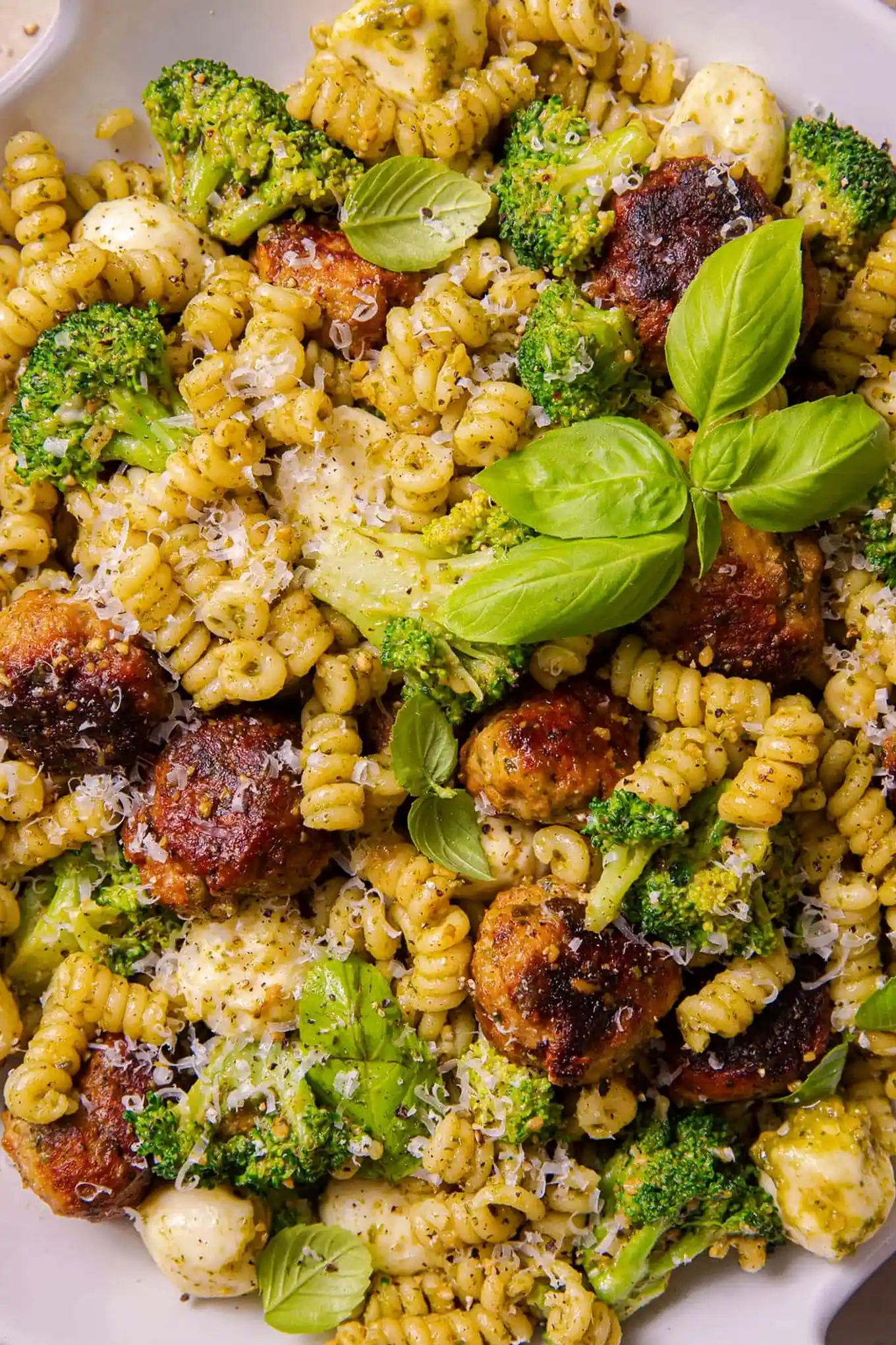 Pesto Pasta with Turkey Meatballs 3 Pesto Pasta with Turkey Meatballs