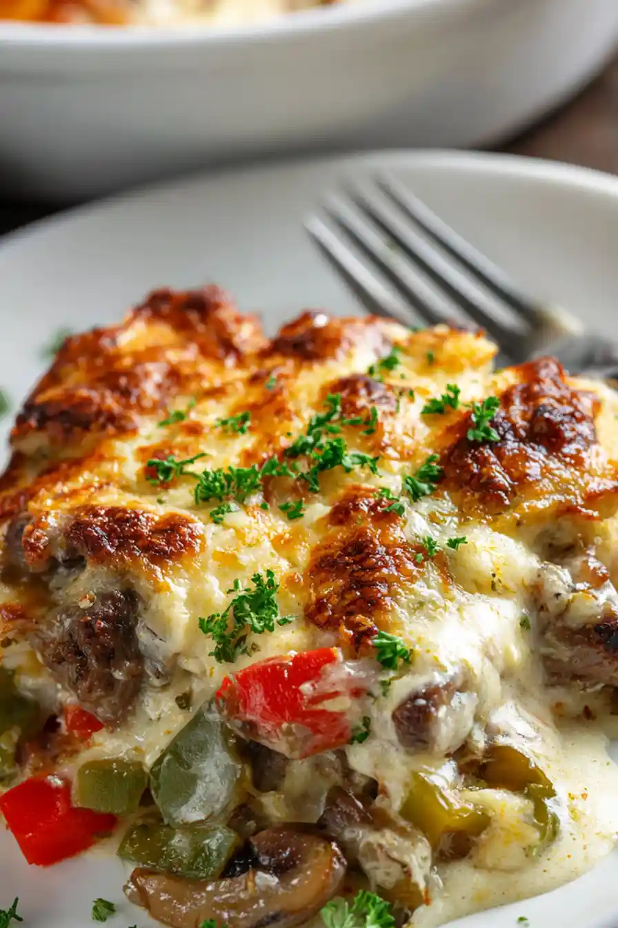Philly Cheesesteak Casserole 3 Philly Cheesesteak Casserole
