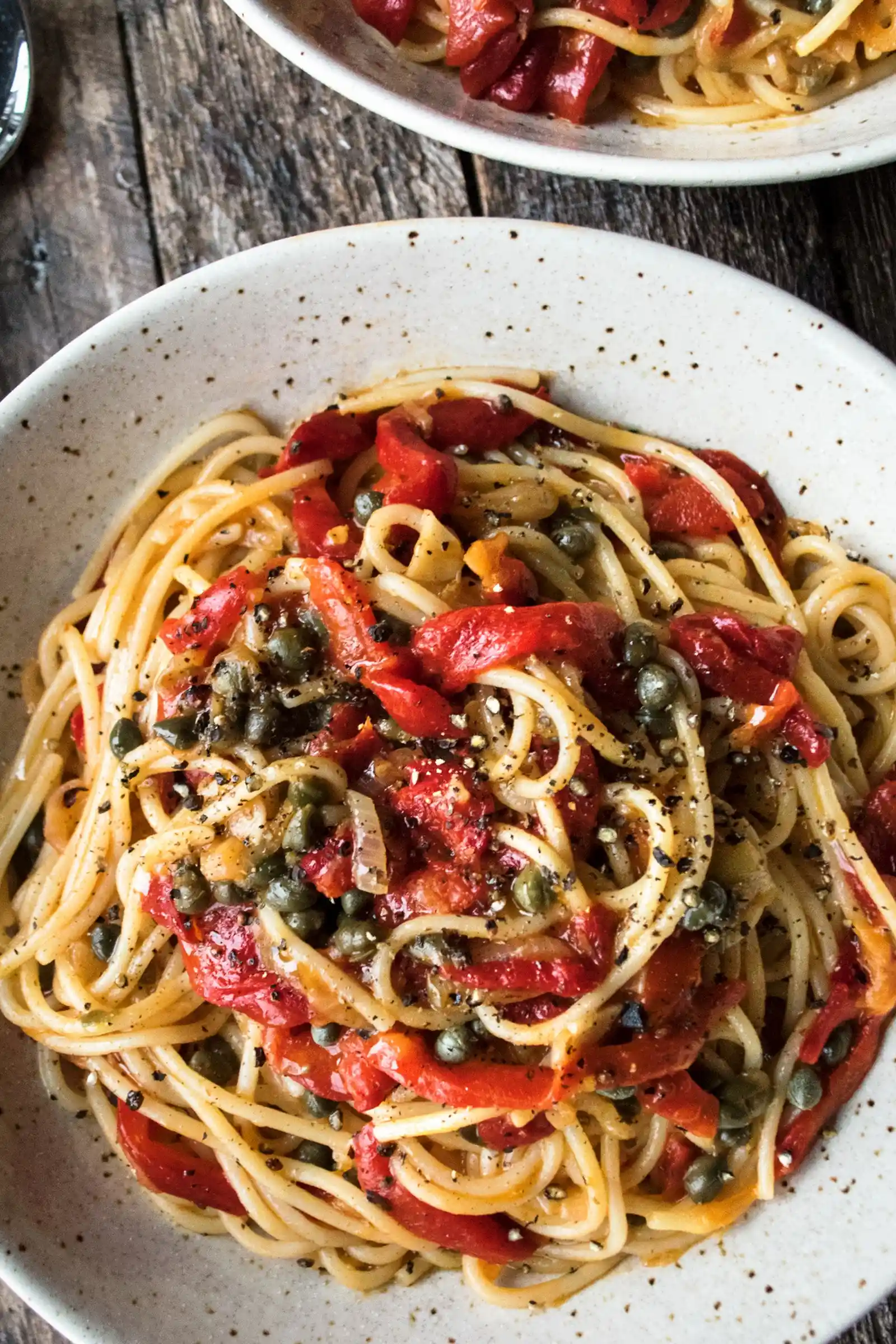 Savory Roasted Red Pepper Pantry Pasta 3 Recipe image