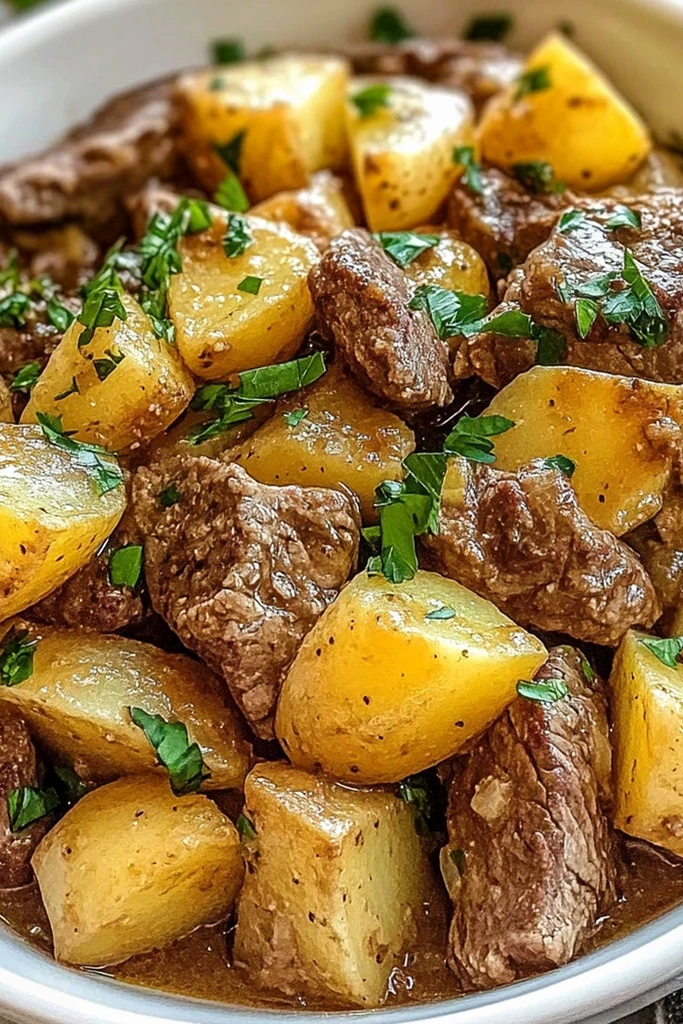 Slow Cooker Loaded Steak and Potatoes 3 Recipe image
