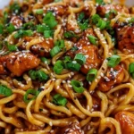 Savory Sticky Garlic Chicken Noodles 4 Savory Sticky Garlic Chicken Noodles