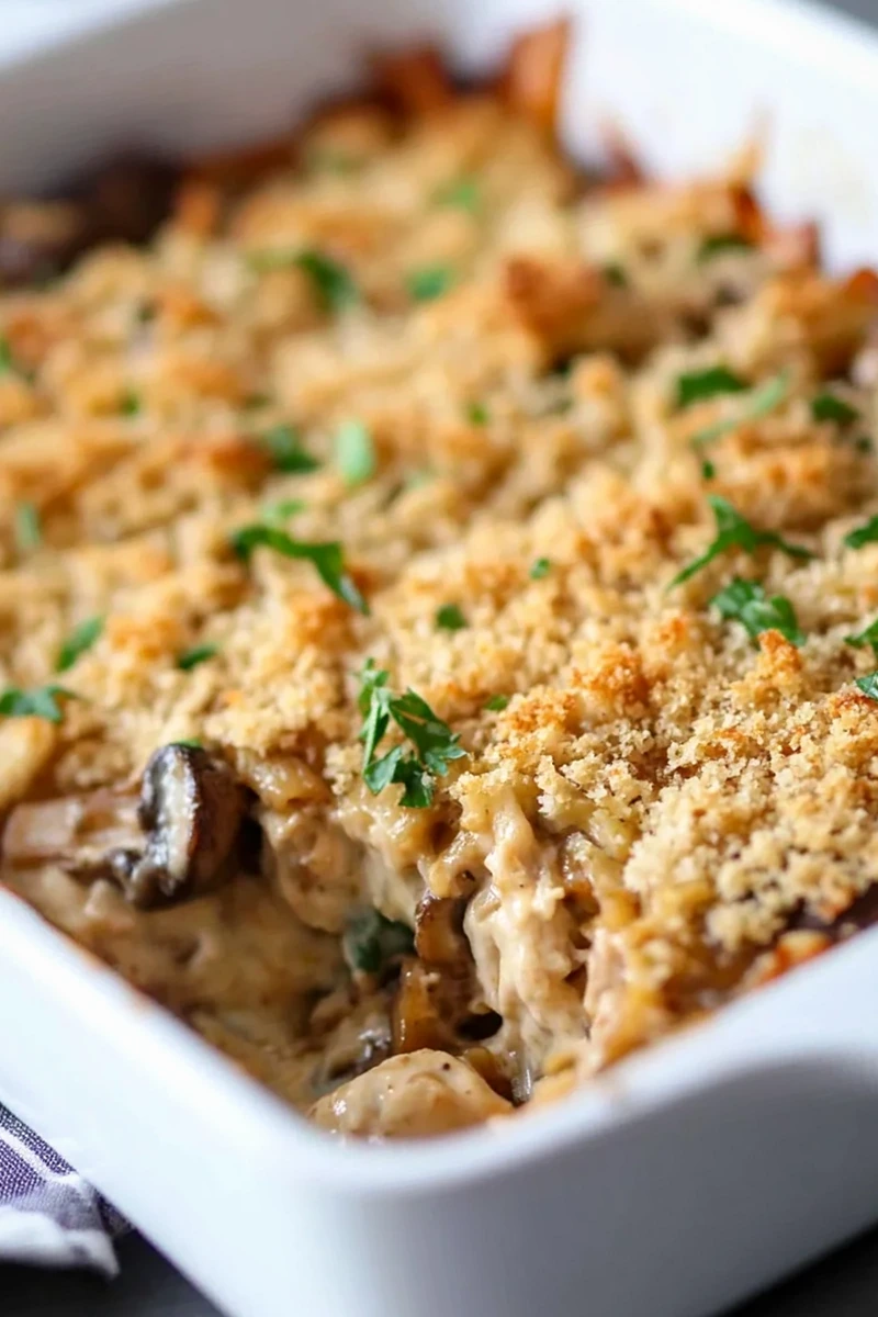 Cheesy Stuffed Mushroom Casserole 3 Recipe image