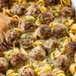 Creamy Swedish Meatball Pasta Bake 4 Creamy Swedish Meatball Pasta Bake